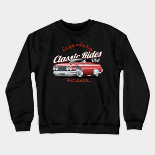 Legendary Classic Rides USA Forever Car Cartoon Crewneck Sweatshirt